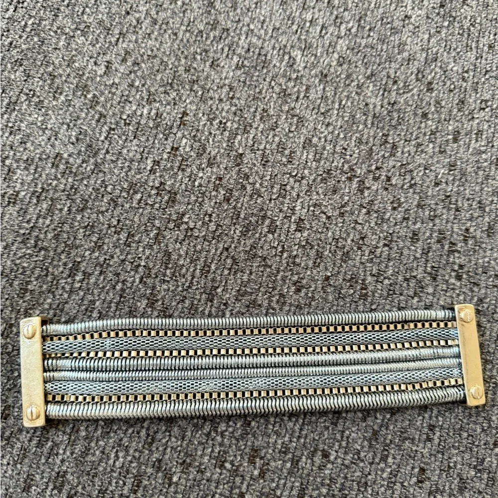 Kenneth Cole Silver and Gold Multi-Row Bracelet